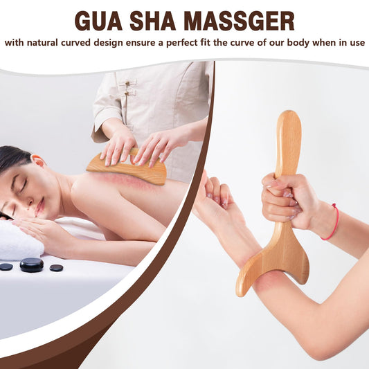 KintKita Wood Therapy Massage Tools 7-in-1, Wooden Lymphatic Drainage Massager Body Cellulite Massage Tool, Maderoterapia Kit Cellulite Massager for Body Sculpting,Contouring,Relief Muscle