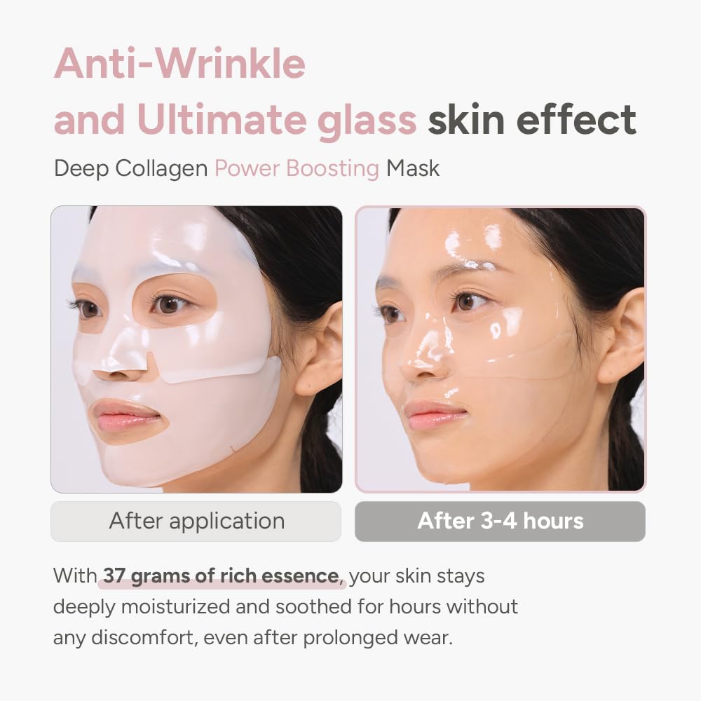 SUNGBOON EDITOR Deep Collagen Overnight mask, Real Collagen 2,160,000ppb&Peptides | Glass Skin, Elasticity for Aged Skin, Face Masks, Hydrating face mask, Real TikTok Viral, Korean Skin Care, 37gx1ea