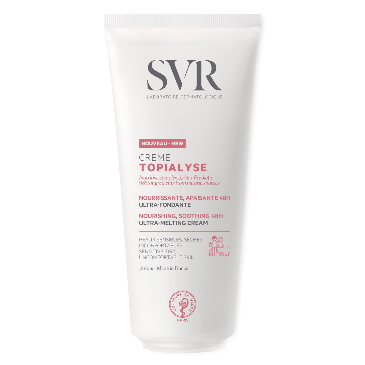 SVR Topialyse Cream With Shea Butter, Nourishing & Soothing Face & Body Cream For Dry Sensitive Skin. Moisturizer For Babies, Kids And Adults For Intense Hydration, 6.7 Fl.oz.