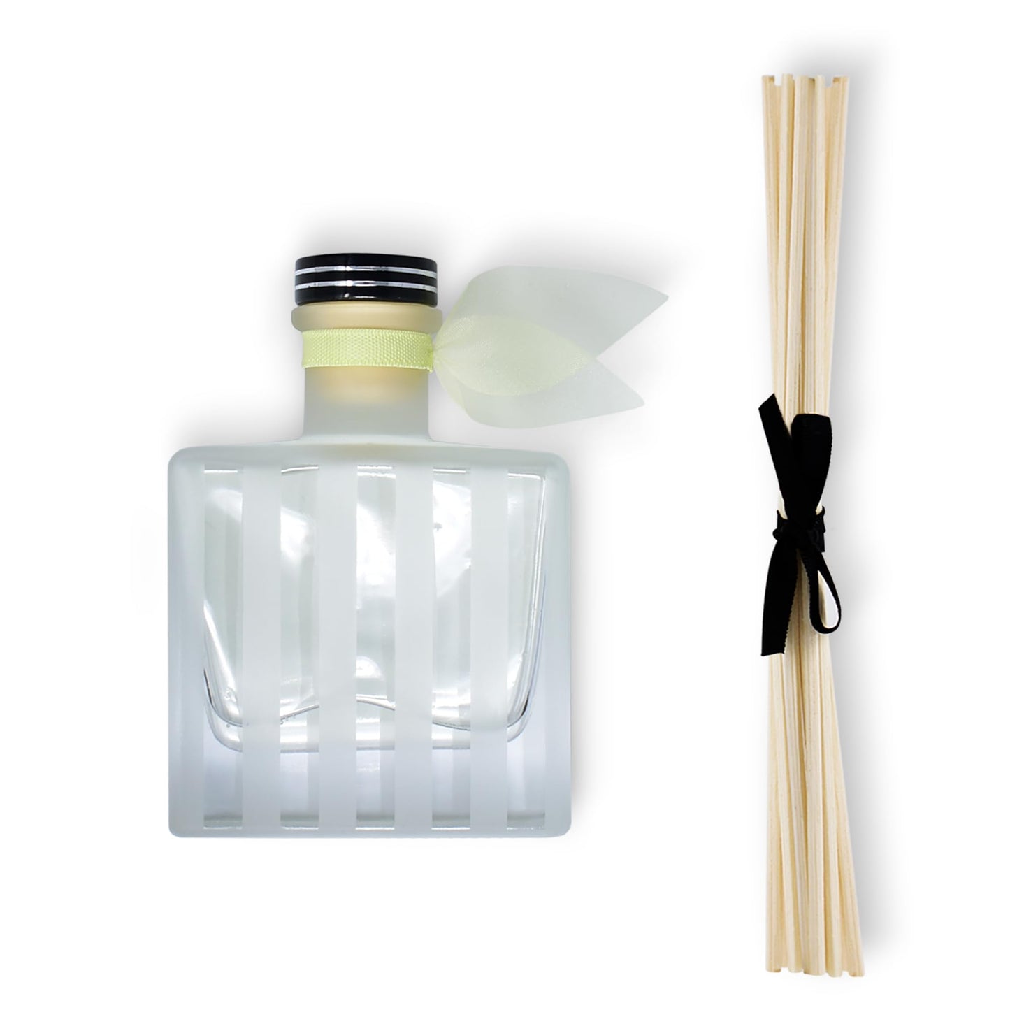LOVSPA Reed Diffuser Set, Meyer Lemon Scented Oil Diffuser with Sticks, Home Fragrance Accessories for Bathroom Shelf Decor, Aroma Diffusers for Home or Office Desk, USA Made