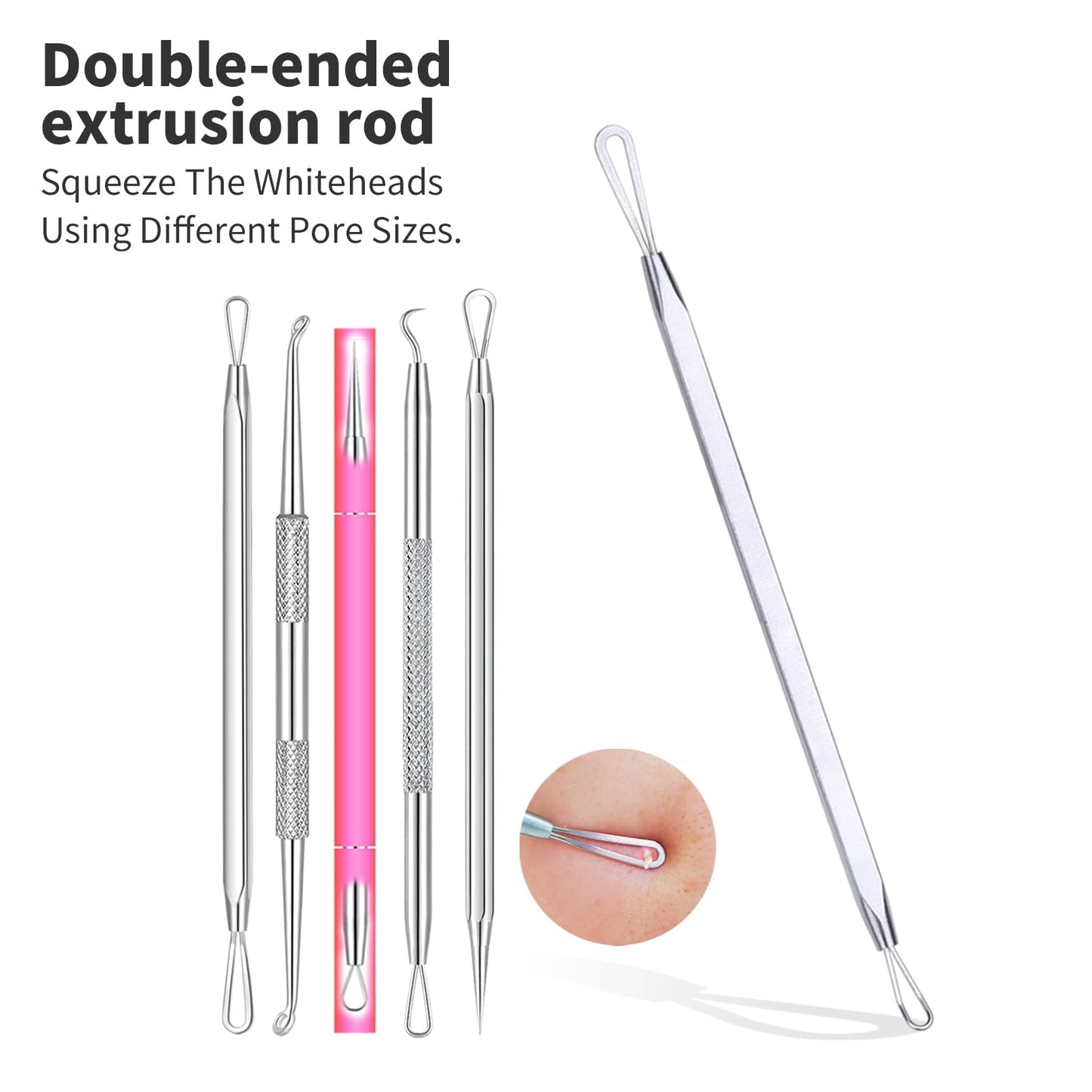 2025 Professional Pimple Popper Tool Kit - 22 PCS Blackhead Remover Tools for Acne and Zit Popping Comedone Extractor with Magnifying Glass