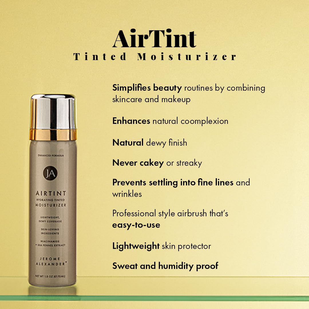 Jerome Alexander MagicMinerals AirTint Tinted Moisturizer AirBrush Spray Light Shade | Tinted Moisturizer Spray with Anti-Aging Ingredients | Fair