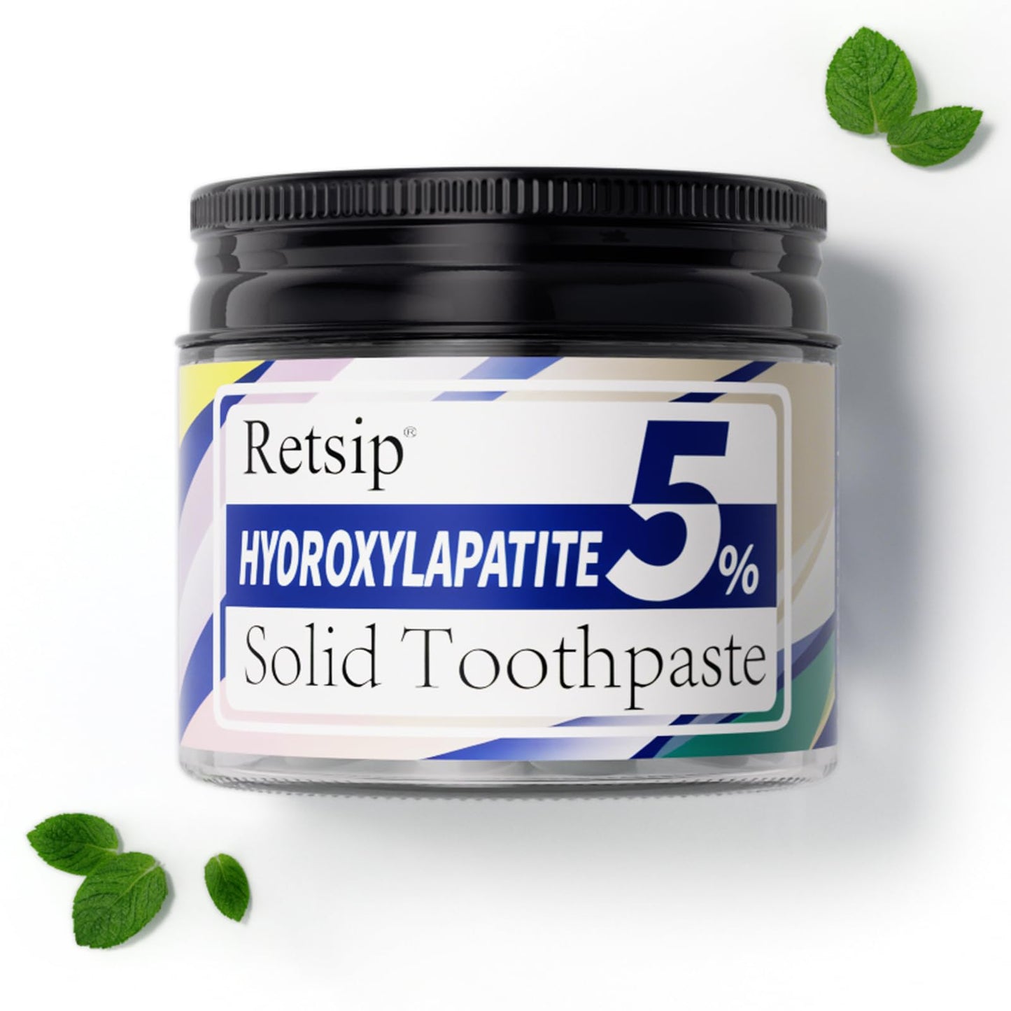Retsip Toothpaste Tablets - 5% Nano Hydroxyapatite, Fluoride Free, Travel Friendly, Eco &Plastic Free, Remineralize & Whitening - 62pcs