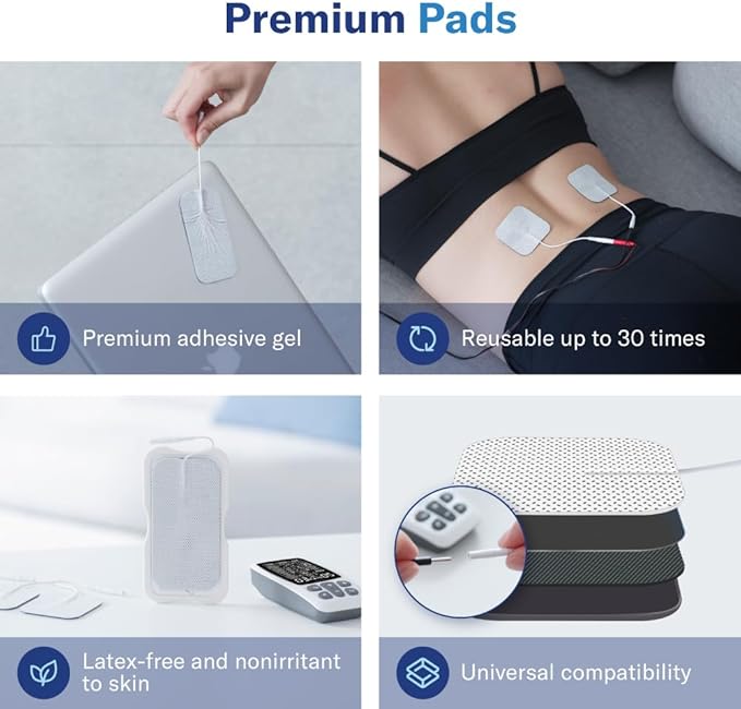Alcedo TENS Unit + EMS Combination Machine Muscle Stimulator for Pain Relief, Electric Rechargeable Pulse Massager with 41 Modes for Back/Neck Pain Therapy