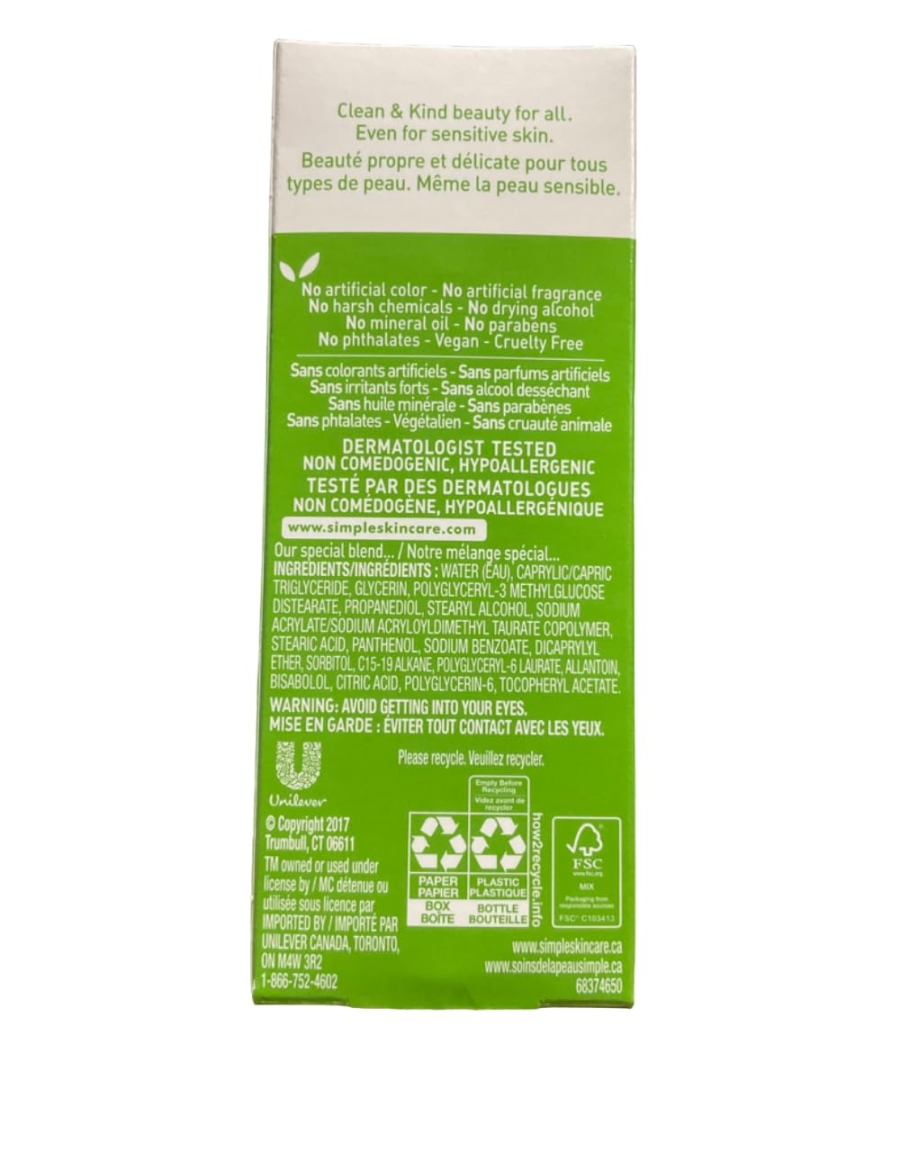 Simple Kind To Skin Replenishing Rich Moisturizer, 4.2oz, Pack of 2