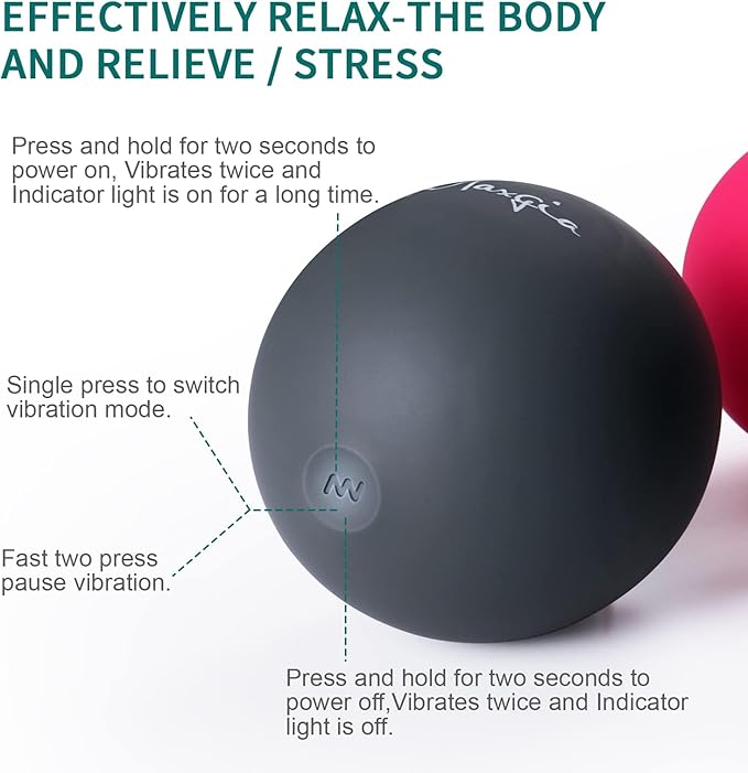 3'' Vibrating Massage Ball - Massage Roller Ball with 5 Speed Vibrations for Muscle and Fitness, Plantar Fasciitis Pain Relief, Myofascial Release and Trigger Point Treatment (Gray)