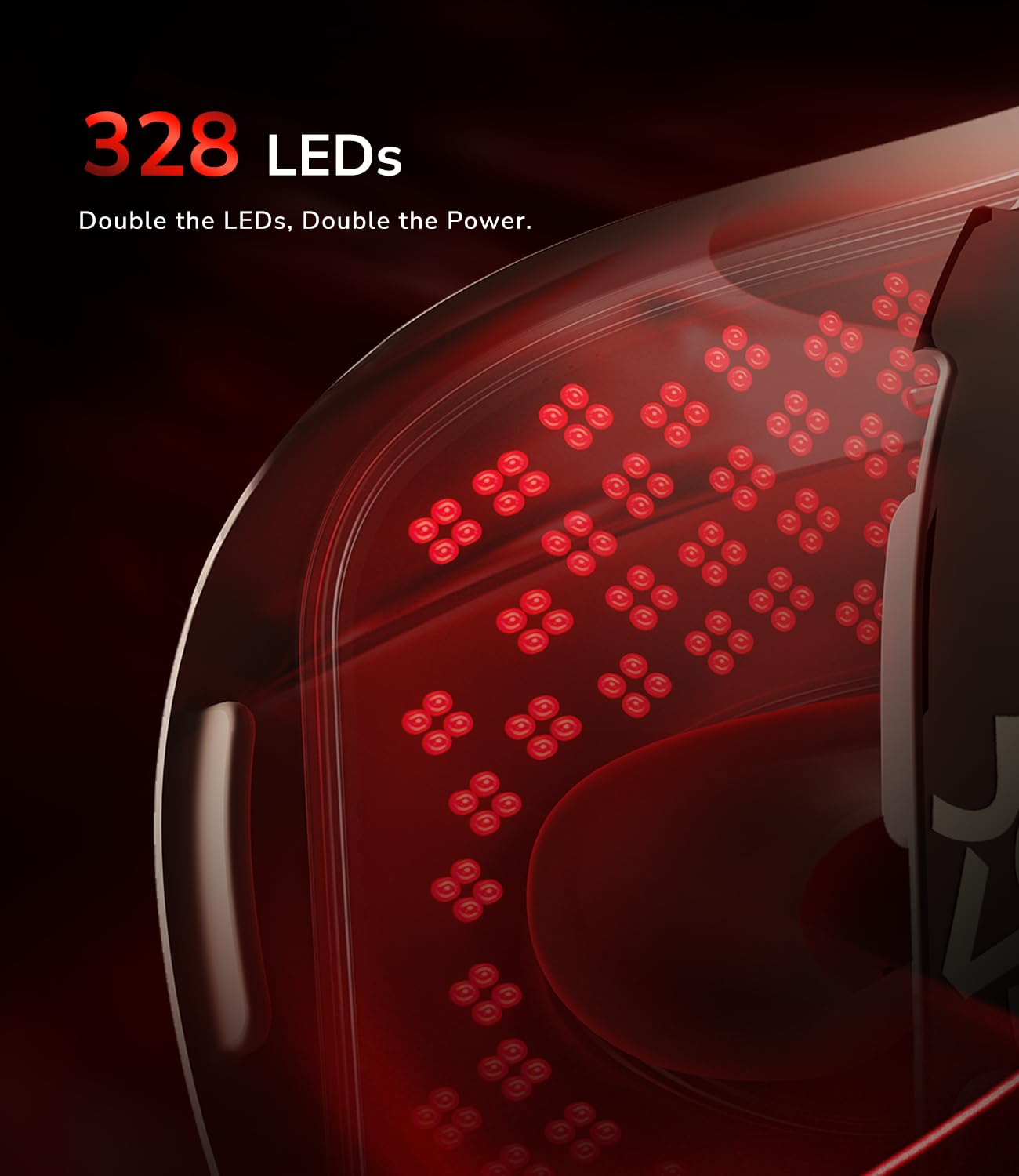 JOVS Red Light Therapy Mask for Face, 328 LEDs Face Mask with Near-Infrared Light, Rechargeable, 4 Modes, Portable Anti-Aging Skin Care Device for Home Use (Brown)