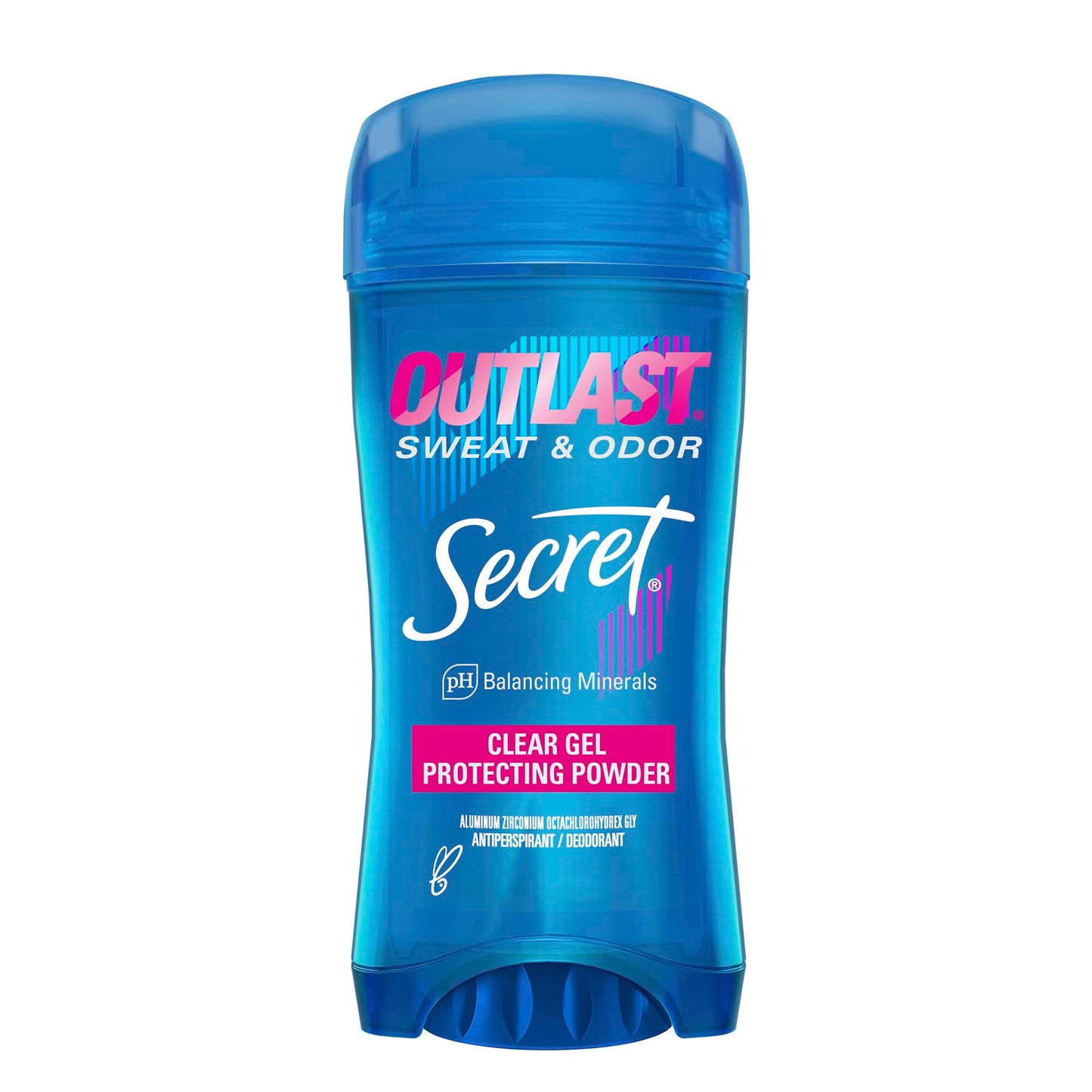Secret Outlast Antiperspirant Deodorant for Women, 72hr Sweat & Odor Protection, PH Balancing Minerals, Clear Gel, Protecting Powder Scent, 2.6 oz