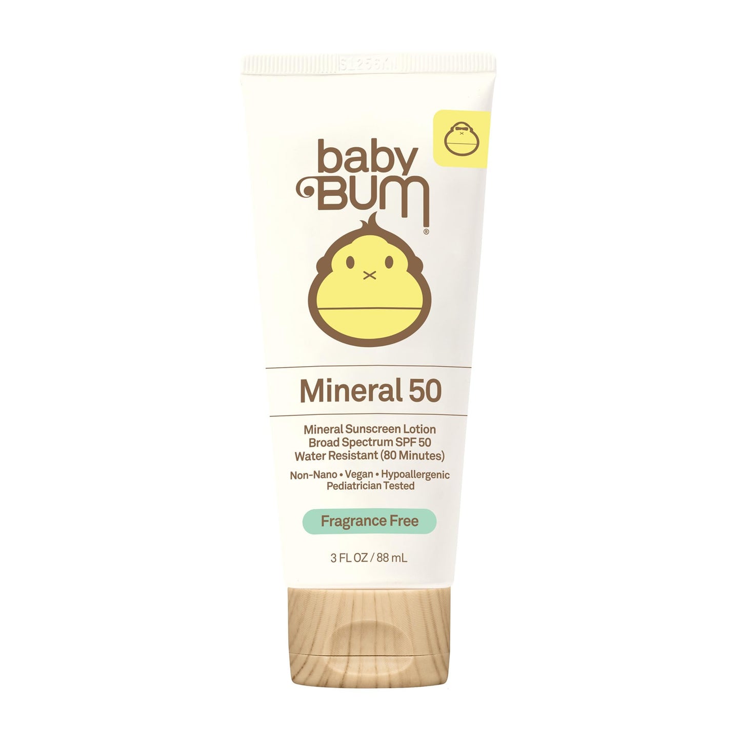 Sun Bum Baby Bum SPF 50 Sunscreen Lotion with Mineral UVA/UVB Face and Body Protection for Sensitive Skin - Fragrance Free - Travel Size - 3 FL OZ