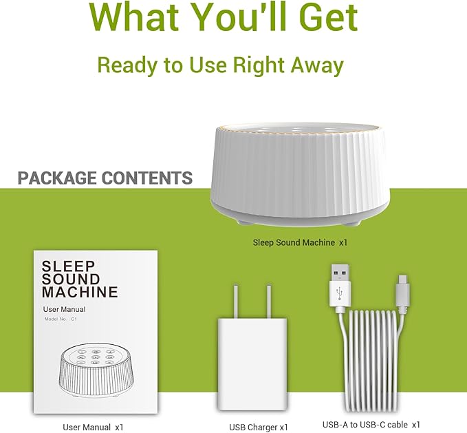 BGOVERSS Sound Machine with 30 Soothing Sounds, 16 Colors Night Light White Noise Machine for Adults Baby Kids Sleep Machines Function 36 Volume Levels 5 Timers for Home Office Travel (White, /)