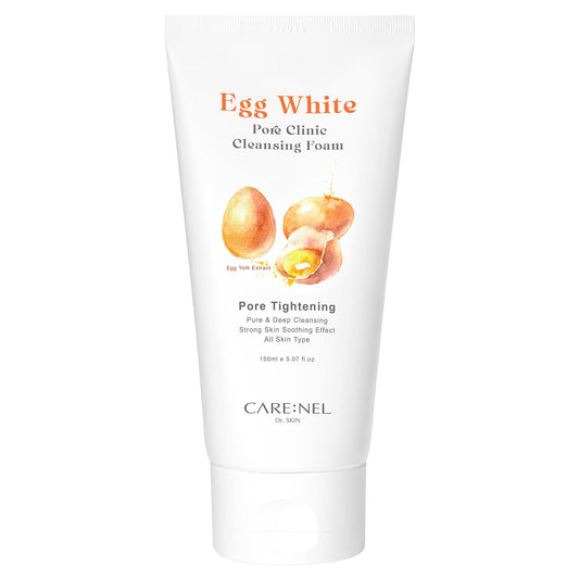 Korean Face Wash Foaming Facial Cleanser - Egg White Pore Clinic - K Beauty Skin Care Clean & Clear wipes Oil Moisturizer - Acne Cleaning Treatment for sensitive oily for Women, men