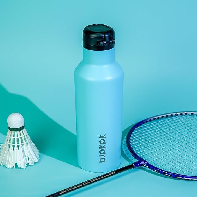 BJPKPK Insulated Water Bottle With Straw 25oz Stainless Steel Water Bottles With 2 Lids And Carry Handle Reusable Travel Metal Thermo,Turquoise