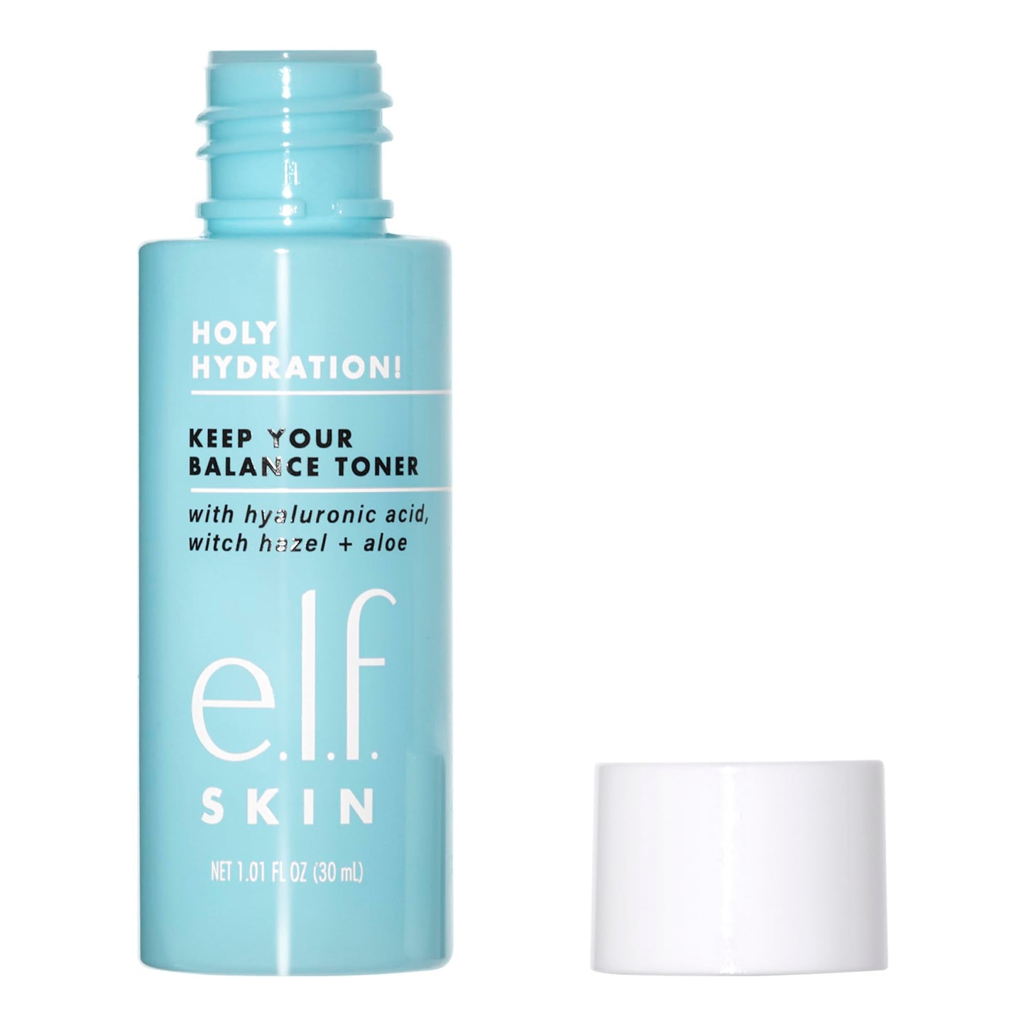 e.l.f. Skin Holy Hydration! Keep Your Balance Toner Mini, Gentle, Refreshing, Removes Makeup & Impurities, Hydrates, Cleanses, Soothes, Infused with Hyaluronic Acid, Witch Hazel and Aloe