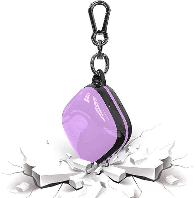 Compatible Powerbeats Pro Case Cover, Full Protective Shockproof Anti-Slip Silicone Case for Beats Powerbeats Pro 2019 (Black Edge+Light Purple)