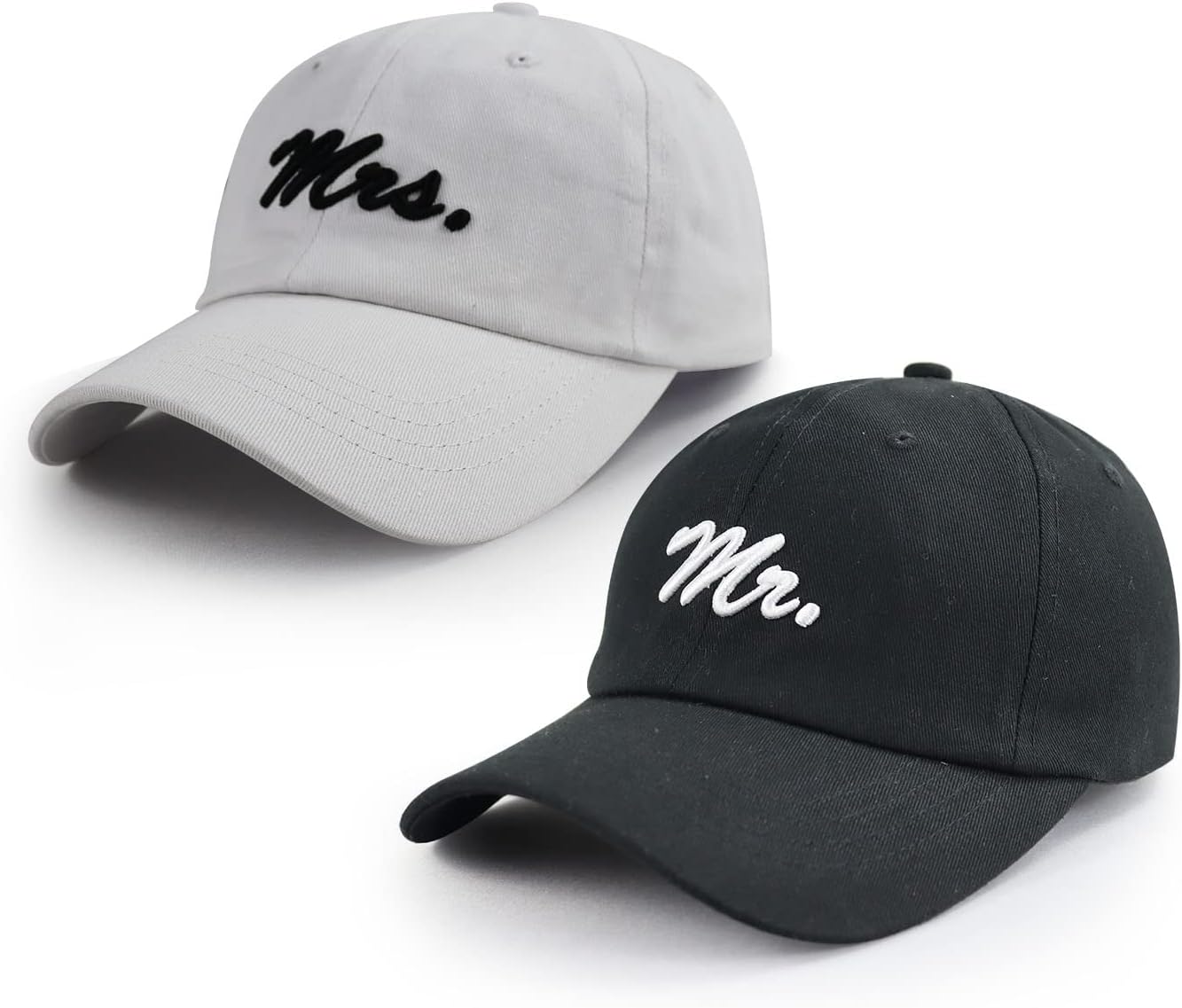 Mr and Mrs Gifts, Bride Groom Couples Hats, Funny Christmas Valentines Day Newlywed Wedding Honeymoon Essentials, Adjustable Cotton Embroidered Baseball Caps for Men Women Dad Mom Husband Wife