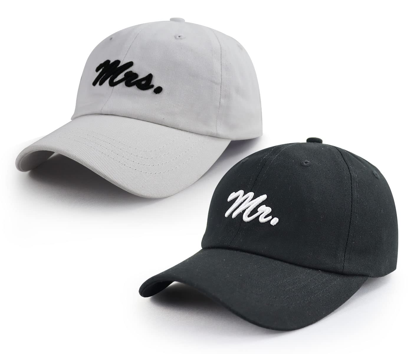 Mr and Mrs Gifts, Bride Groom Couples Hats, Funny Christmas Valentines Day Newlywed Wedding Honeymoon Essentials, Adjustable Cotton Embroidered Baseball Caps for Men Women Dad Mom Husband Wife