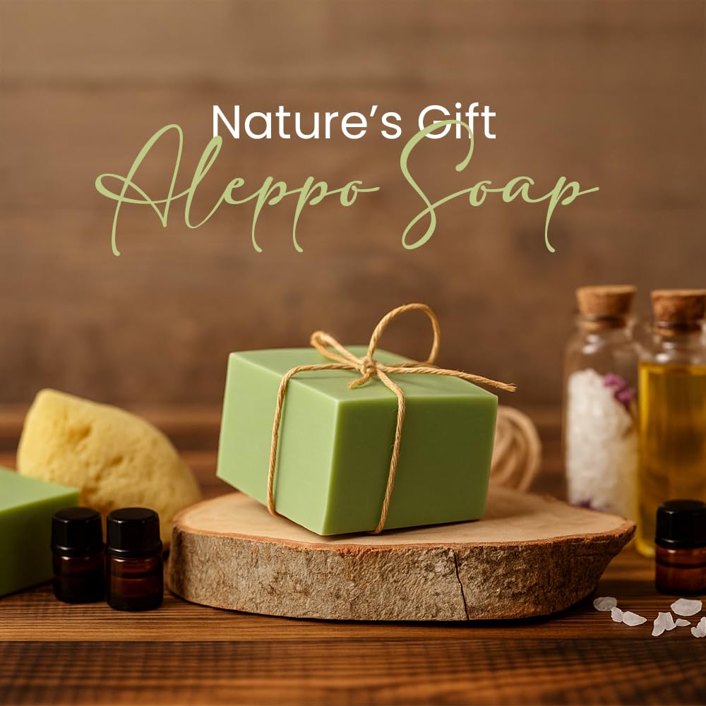 Aleppo Soap 2 Pack (6 oz Each) – 20% Laurel & 80% Olive Oil, Gift-Ready Natural Soap in Premium Box, Handmade Vegan Organic Skincare