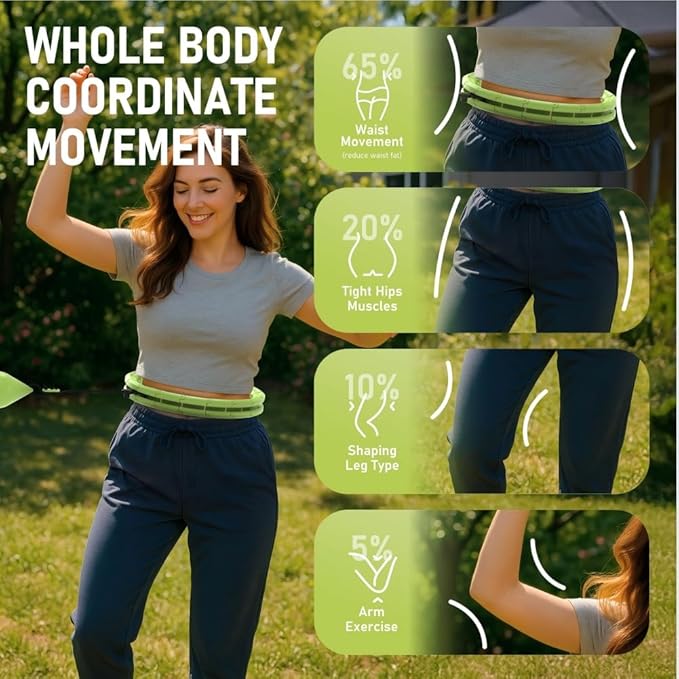 JKSHMYT Infinity Weighted Hula Exercise Hoop, for Adults Women Weight Loss Plus Size, 26/30 Detachable Links