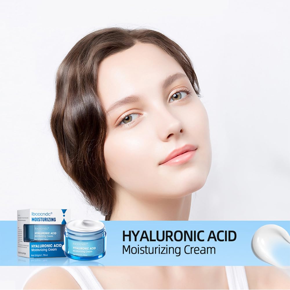 JIMYAUQIN Hyaluronic Acid Face Night Cream & Moisturizer - Deep Hydration for Dry Skin, 1.76 oz (Cream, 1pc)