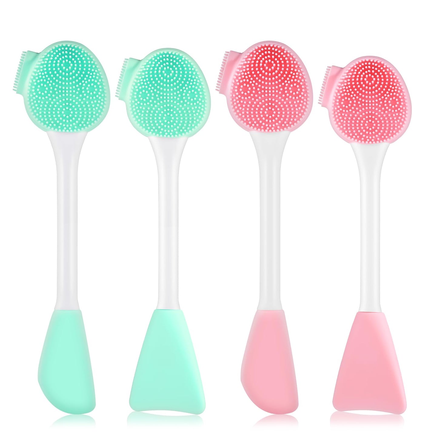 4 Pcs Silicone Face Brush Face Mask Brush Face Scrub Brushes Lip Exfoliator Facial Cleansing Brushes 4 in 1 Face Mask Applicator Face Tools for Skincare