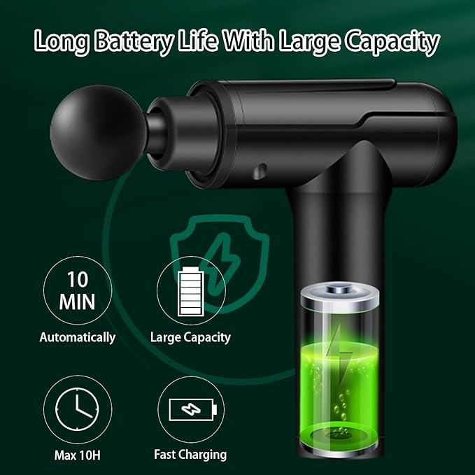 Massage Gun Deep Tissue, Back and Neck Massager for Pain Relief Deep Tissue, Electric Muscle Back Massage Gun, Handheld Massagers, Birthday Gifts for Women/Men/Mom/Dad, Black