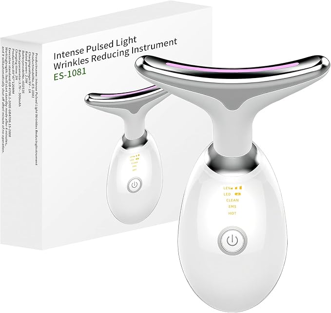 7-Color LED Facial Massager Tool, face Massager Tool with Vibration, Gua Sha-Inspired Design + Cooling Gel for Skin Firming & Daily Skincare Routine