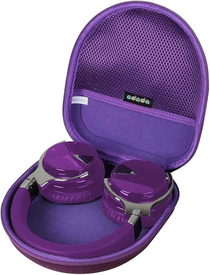 Adada Hard Travel Case for E7 Active Noise Cancelling Bluetooth Headphones (Purple)