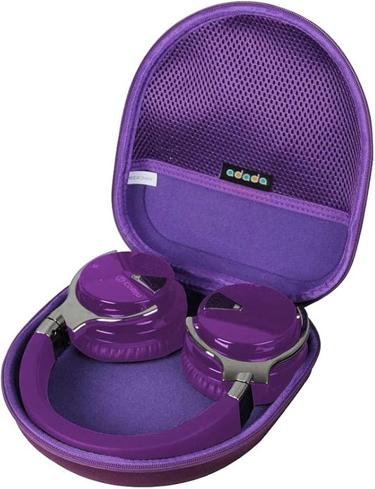 Adada Hard Travel Case for E7 Active Noise Cancelling Bluetooth Headphones (Purple)