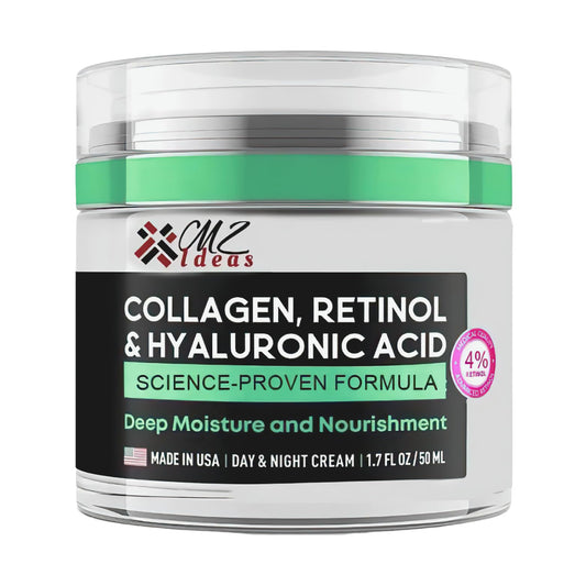 Collagen Retinol & Hyaluronic Acid Face Cream – Anti-Aging Wrinkle Repair Moisturizer for Face, Neck & Décolleté – Deep Hydration & Firming – Made in USA – 1.7 fl oz