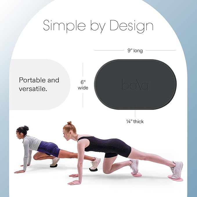 Bala Capsule Sliders for Working Out, Core Workout Sliders - Floor Exercise Sliders & Fitness Gliders for Squats, Lunges, & Push-up Variations - Strength Slides for Yoga, Pilates & Aerobics