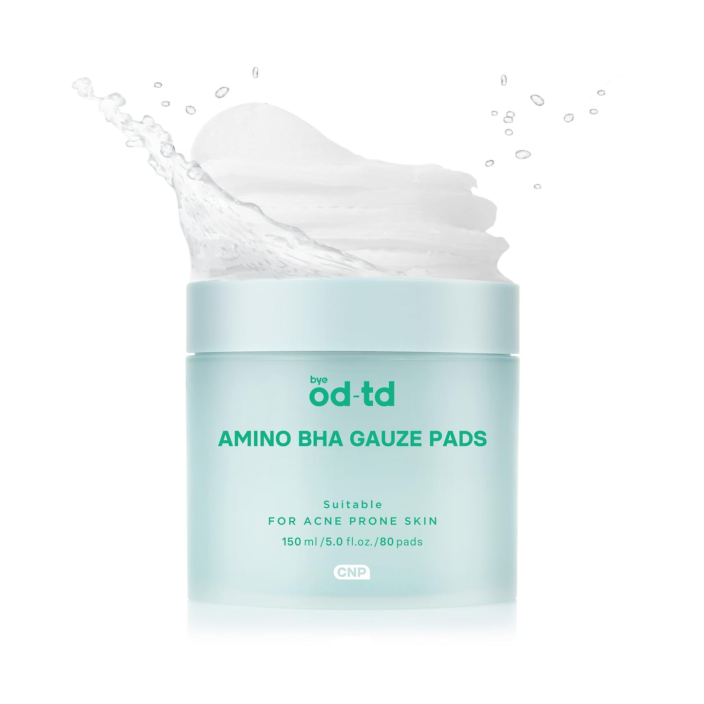 bye od-td Amino BHA Pads (80 Count) - Pre-Soaked Oil Control Cotton Pads for Gentle Exfoliation, Soothing & Hydration, Korean Skin Care. Amino Acid, Salicylic Acid, Tea Tree