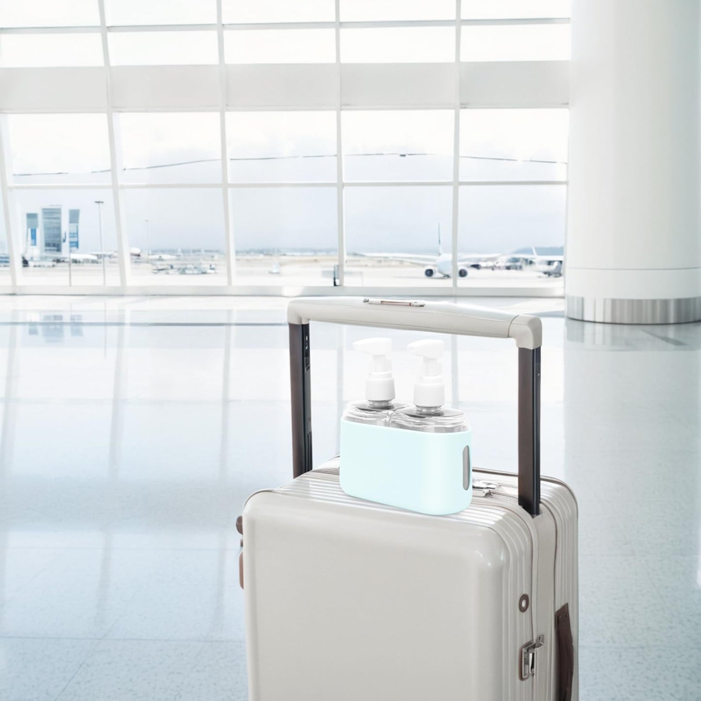 Skycase Travel Bottles - Leak Proof Refillable Tsa Approved Travel Size Toiletries, 2 in 1 Liquid Bottles Containers with Labels and Funnel Airplane Accessories Kits for Lotion Liquid (Blue)