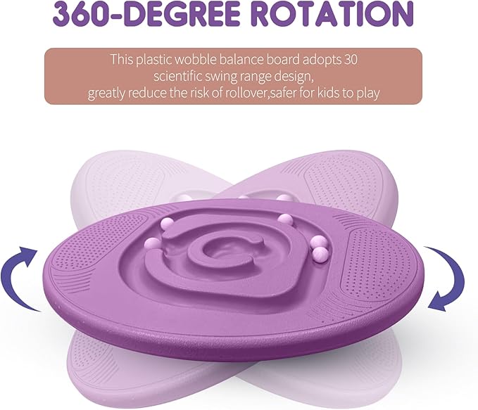 Kids Maze Balance Board - Wobble Trainer for Ski Surf Snowboard, Non-Slip Sensory Rocker Ages 3-12, Core Therapy & Skate Prep