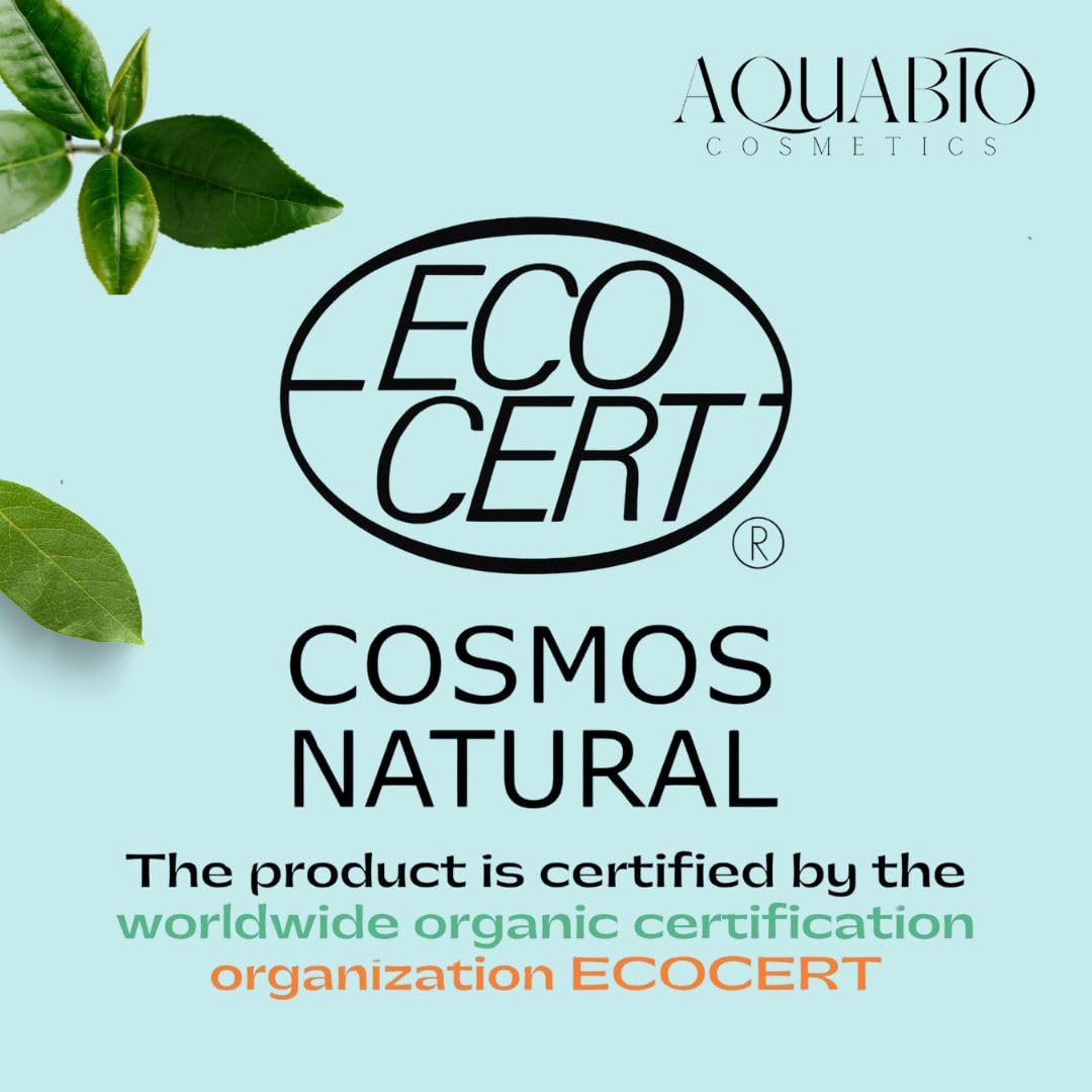 AquaBio Organic Hydrating Toner with Rose Water & Aloe Vera, Moisturizing Toner for Dry Skin, Vegan & Alcohol-Free, Calming & Nourishing, Gentle & Balancing, Purifying & Brightening Formula 6.75 Oz