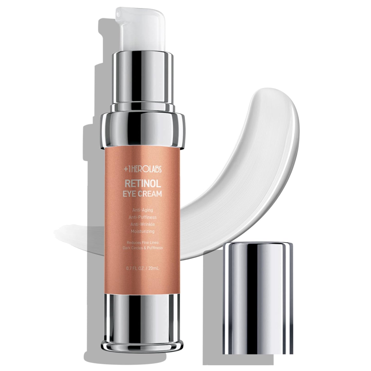 +1HEROLABS Retinol Eye Cream for Dark Circles and Puffiness, Anti Aging Under Eye Cream with Hyaluronic Acid, Retinol & Collagen to Fight Fine Lines, Wrinkles & Dark Spots