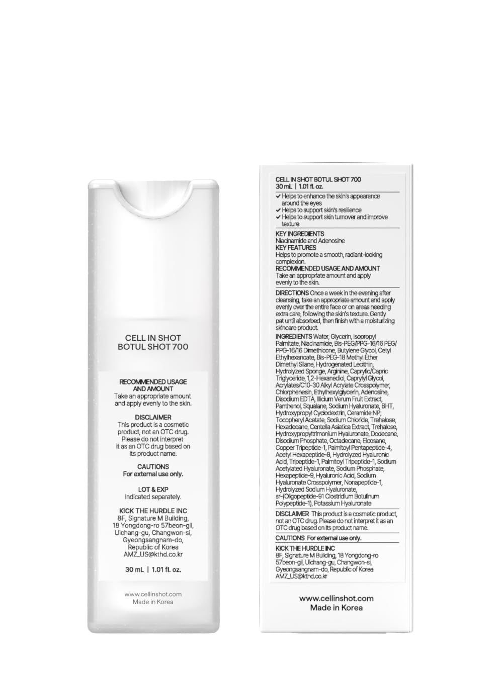 BOTUL SHOT 700 - Korean Microneedling Skin Booster with Centella Asiatica, Hyaluronic Acid and BOP SOME for Daily Pore Tightening. 1.09 fl.oz (30 ml)