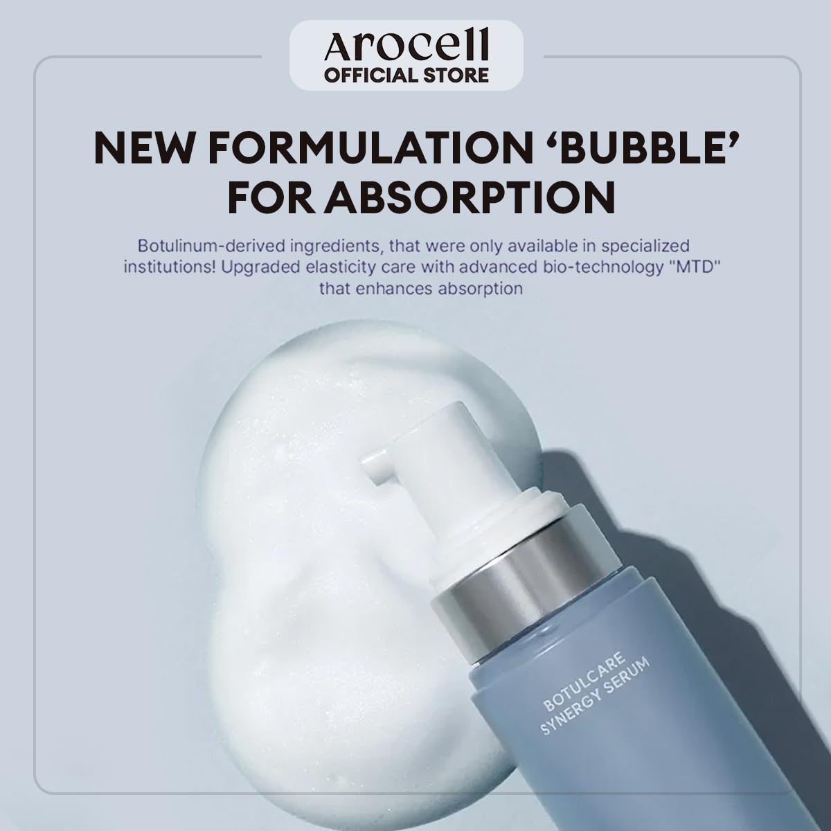 AROCELL Botulcare Synergy Bubble Serum 70ml – Korean Face Serum Anti Aging Collagen Peptide, Firming Hydrating Wrinkle Care, Elasticity Boosting, Pore Minimizing, Lightweight Non Sticky Daily Skincare