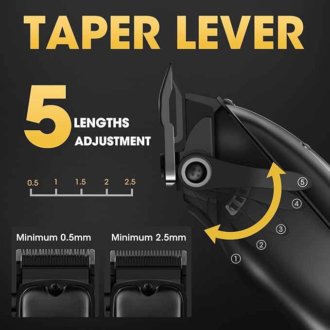 4 in 1 Hair Clippers for Men, Professional T-Blade Trimmer, Electric Foil Shaver, Nose Hair Trimmer, Cordless, LCD Display, Grooming Kit(Black)