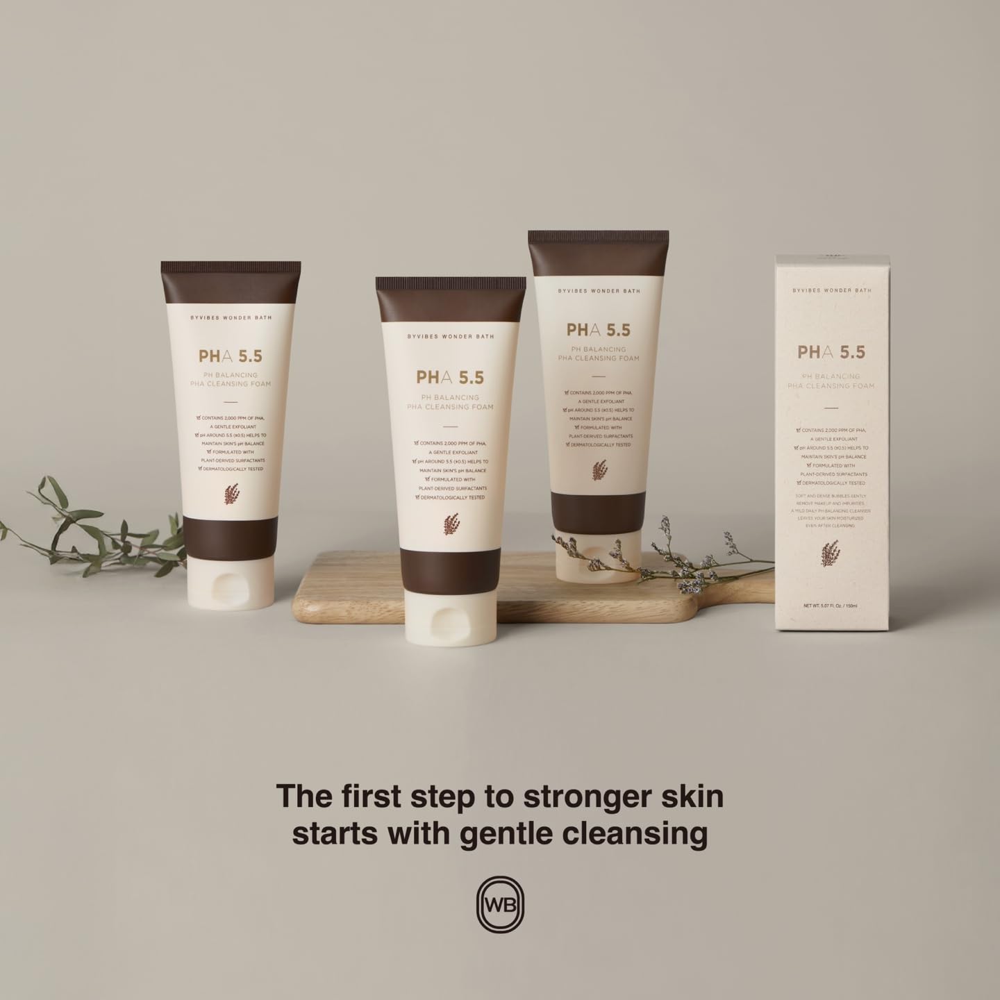 CHOSUNGAH BEAUTY PH Balancing PHA Cleansing Foam - Korean Face Wash for Sensitive Skin, Gentle Hydrating Facial Cleanser, Exfoliating Skin care, 4.4 Fl Oz (130ml)