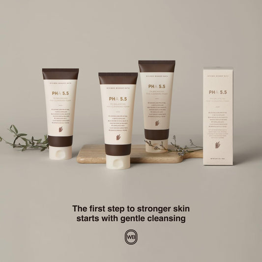 CHOSUNGAH BEAUTY PH Balancing PHA Cleansing Foam - Korean Face Wash for Sensitive Skin, Gentle Hydrating Facial Cleanser, Exfoliating Skin care, 4.4 Fl Oz (130ml)