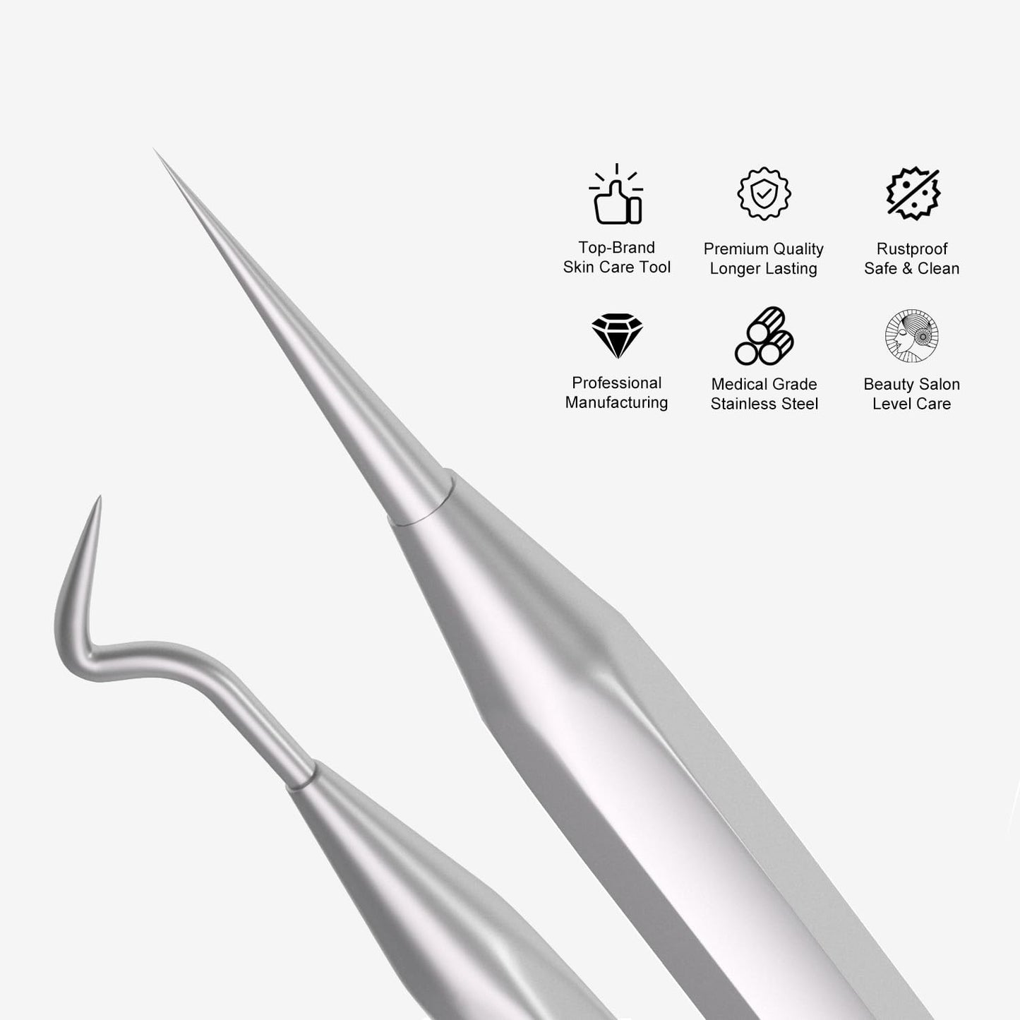 Cbiumpro 6 Pack Blackhead Remover Tools, Pimple Popper Tool Kit, Professional Blackhead Extractor for Zit, Acne, Whitehead, Comedone on Nose - with Case