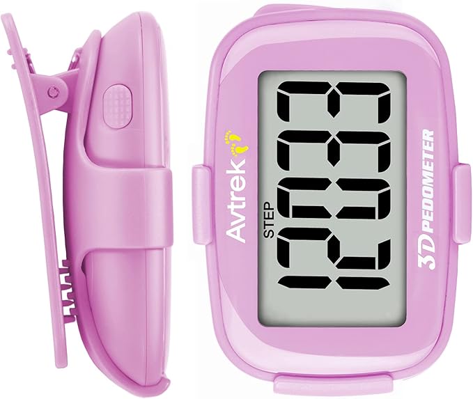 3D Step Counter Clip On with LED Backlight Pocket Pedometer for Walking Outdoor Activities Fitness Tracker Without Smartphone