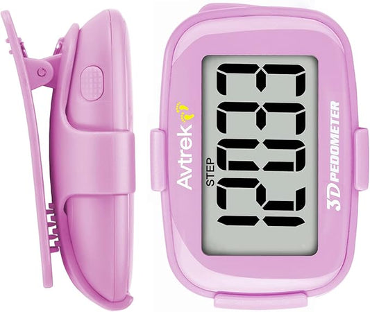 3D Step Counter Clip On with LED Backlight Pocket Pedometer for Walking Outdoor Activities Fitness Tracker Without Smartphone