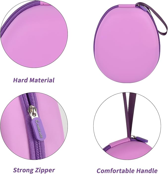 Comecase Universal Headphone Case Comepatible with JBL/for Beats/for Sony/for Bose/for Apple AirPods Max Over Ear Headphone and More, Travel Carrying Box for Bluetooth Wireless Headset -Purple