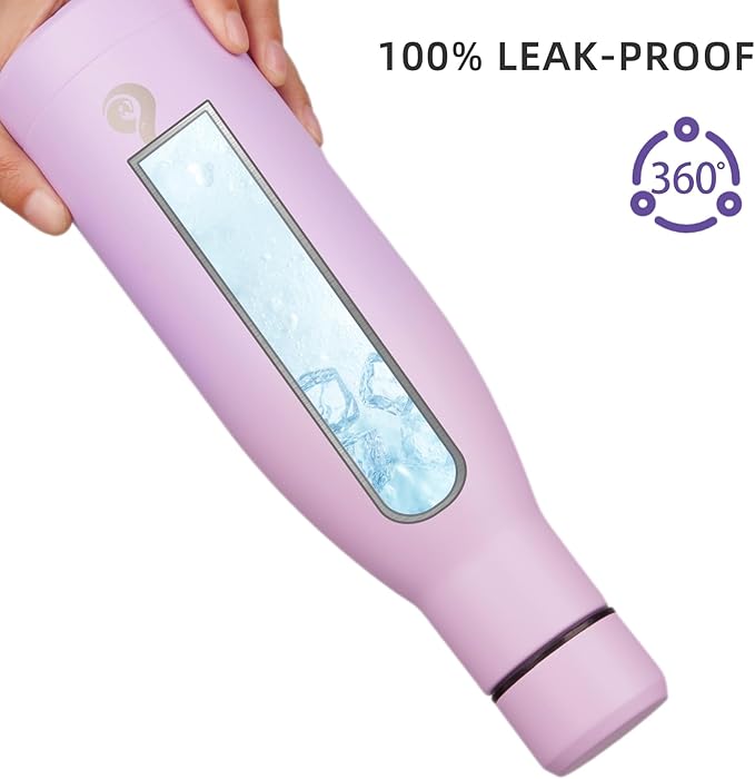 BJPKPK Insulated Water Bottle 12oz Small Stainless Steel Water Bottles Reusable Metal Thermal Keep Cold and Hot,Dreamy Purple