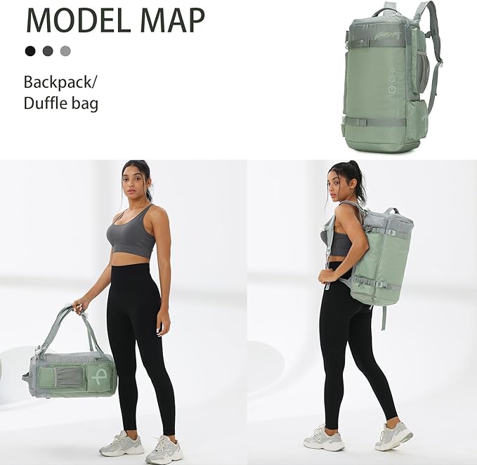 BE SMART 32L Extra Large Gym Backpack for Women, Big Gym Bag with Shoes Compartment, Waterproof Heavy Duty Duffel Bags, Women's Workout Backpacks for Outdoor Sport,Hiking,Camping,Travel