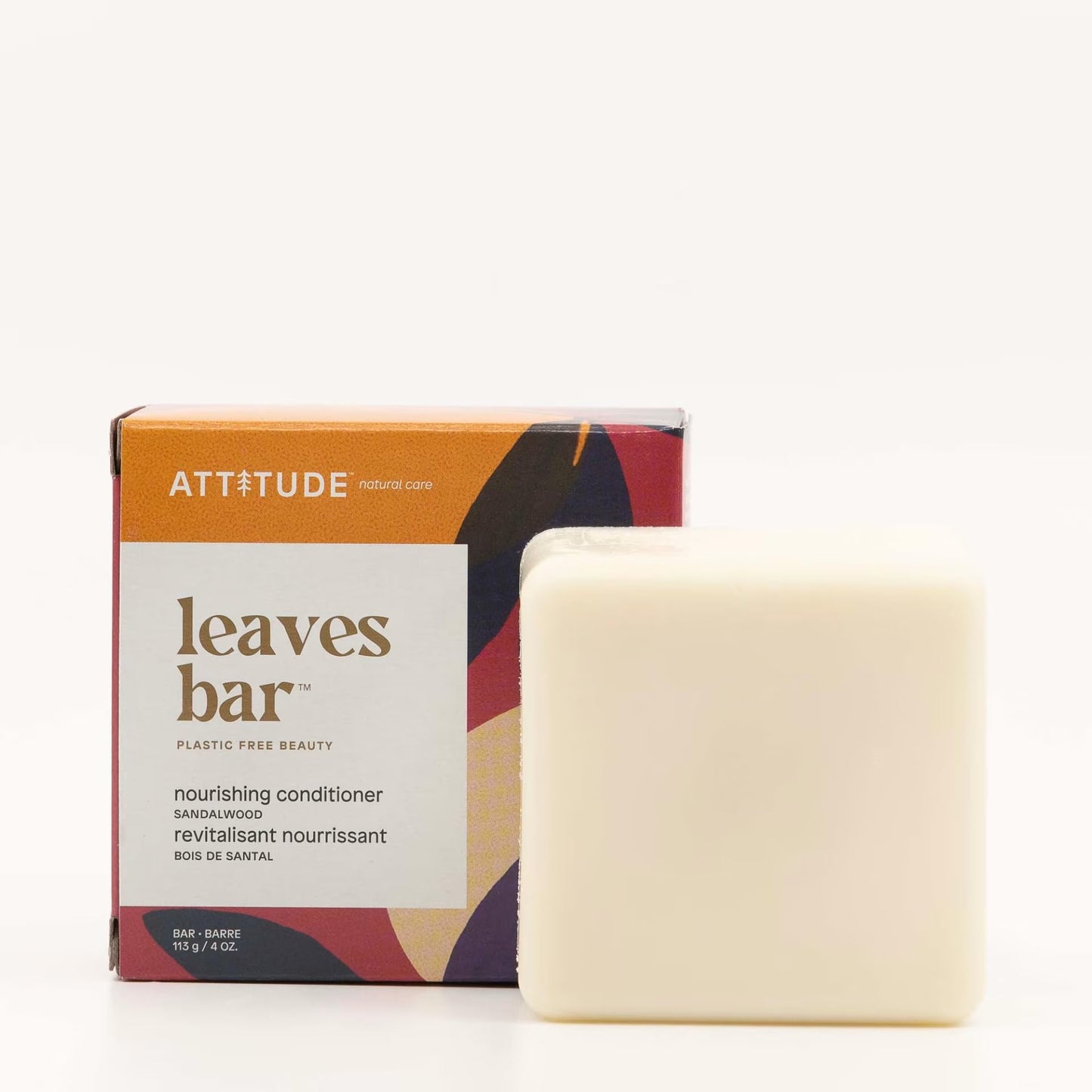 ATTITUDE Nourishing Conditioner Bar, Natural Origin, Repair and Protect, Avocado oil & Shea Butter, Vegan, Sandalwood, 4 Oz