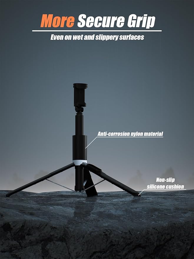 61" Tripod for iPhone, Selfie Stick for iPhone with Wireless Remote, Lightweight Travel Phone Tripod, Phone Stand for Selfie/Video Recording Vlogging, Compatible with Smartphones Android