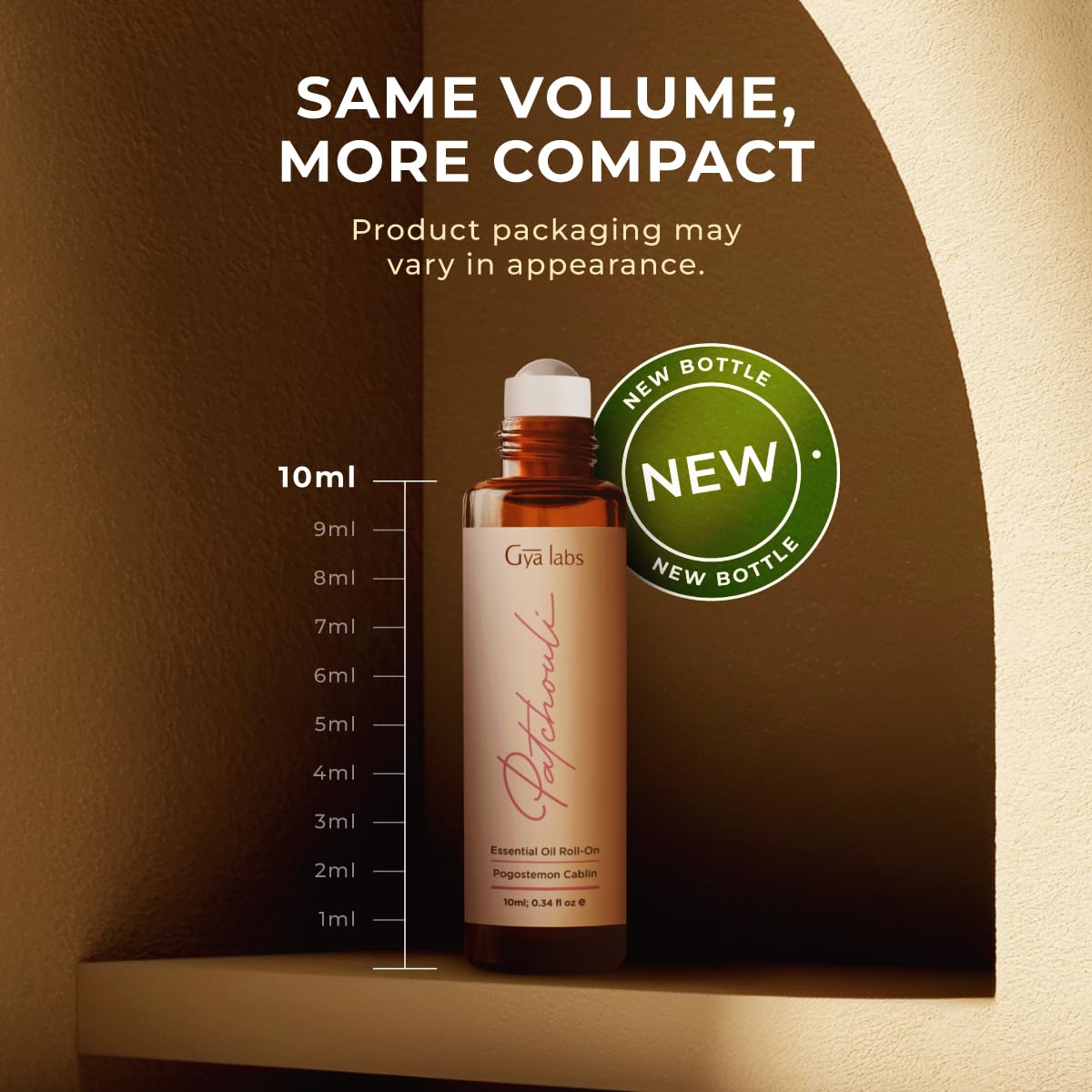 Gya Labs Patchouli Roll On, Luxurious Aroma for Confidence and Allure - Patchouli Essential Oil Roll On for Tranquillity and Inner Peace - 0.34 Fl Oz - Travel-Sized Convenience and Quick Absorption