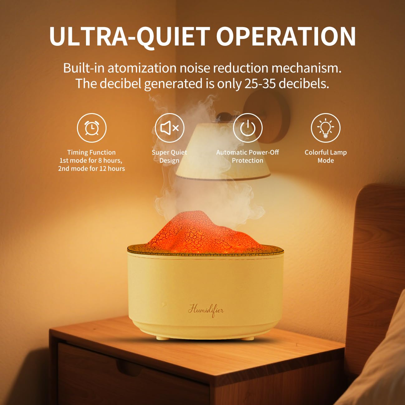 Portable 1500ml Small Cool Mist Humidifier,USB Personal Desktop Humidifier for Office Room, Bedroom,Auto Shut-Off 7 Colors LED Night Light, 2 Mist Modes, Super Quiet (White)